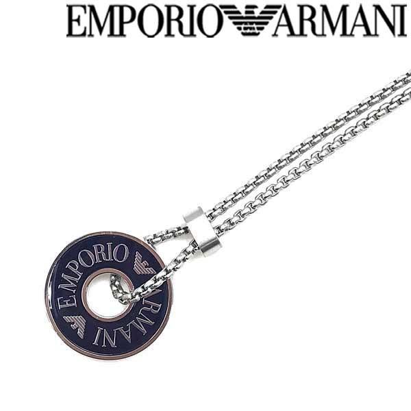 EMPORIO ARMANI エンポリオアルマーニ リングロゴ シルバー×ネイビー