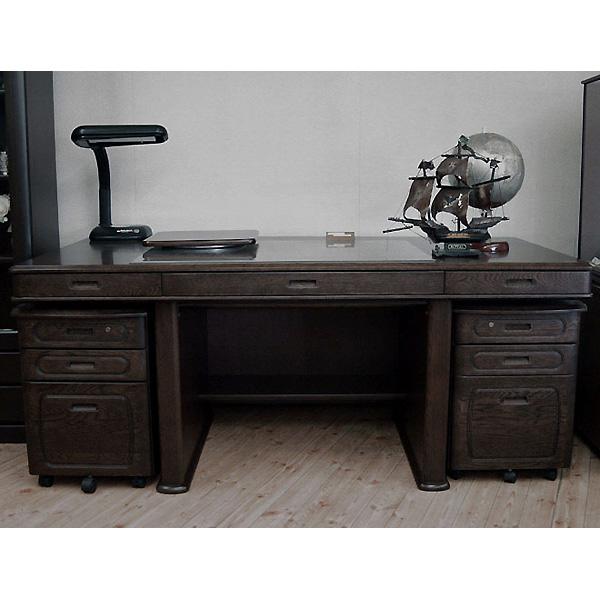 受注生産品 176国産高級書斎机 ダークブラウン デスク empナラ材 最