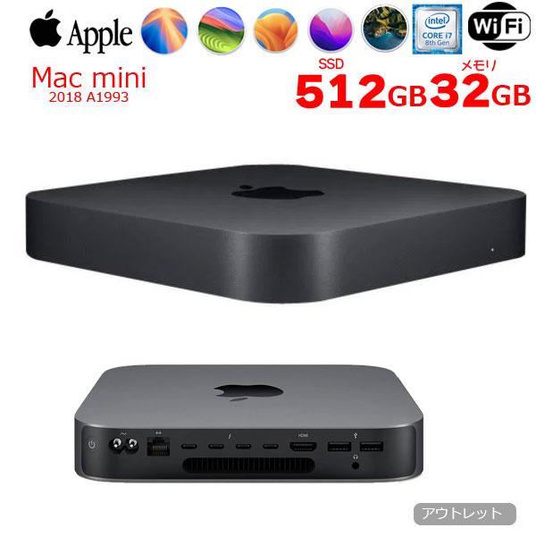 Mac mini Apple MRTT2J/A A1993 2018 小型デスク 選べるOS [Core i7