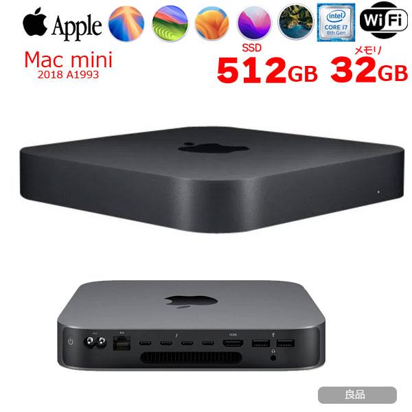 Mac mini Apple MRTT2J/A A1993 2018 小型デスク 選べるOS [Core i7