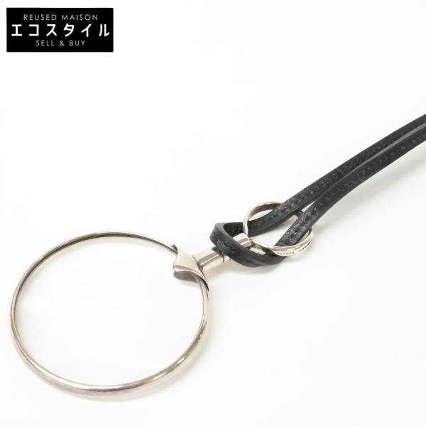 HERMES エルメス 925 レザーストラップ ルーペ ペンダント ネックレス