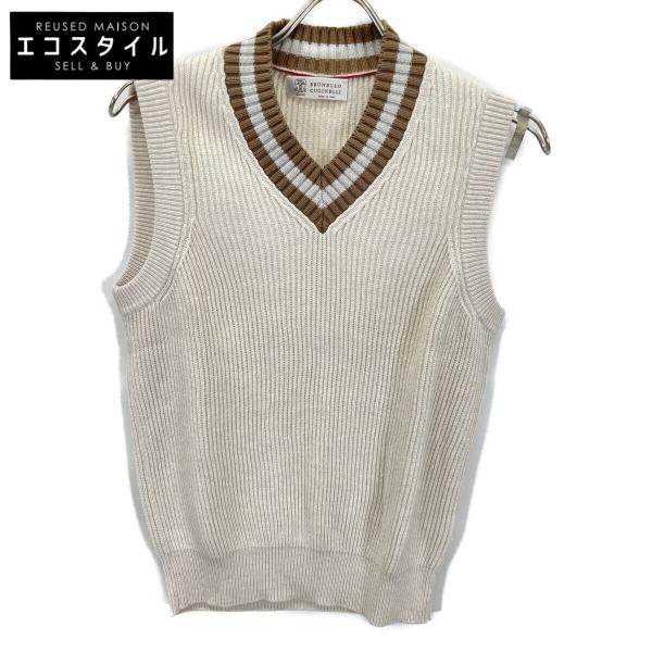 BRUNELLO CUCINELLI ブルネロクチネリ アイボリー コットン Vネック