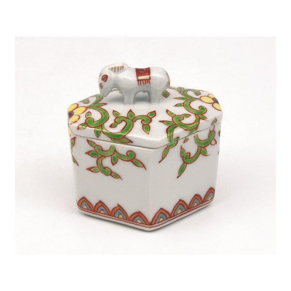 茶道具・茶器 香合、干支「午」「馬・うま」、色絵 菱形 馬、京都 高野