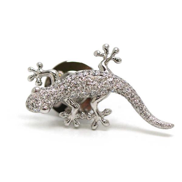 MIKIMOTO（ミキモト） ヤモリ ピンブローチ ダイヤモンド 0.35ct K18WG