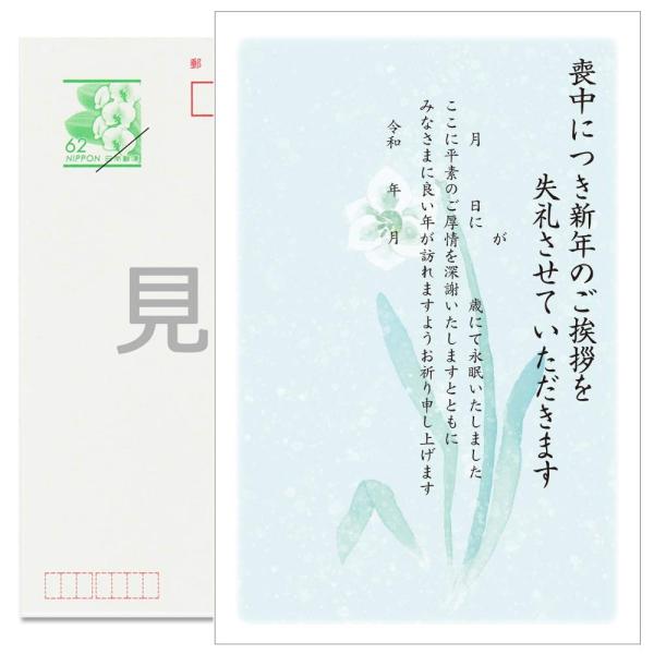 官製 10枚 喪中はがき 手書き記入タイプ 85円切手付官製はがき 裏面