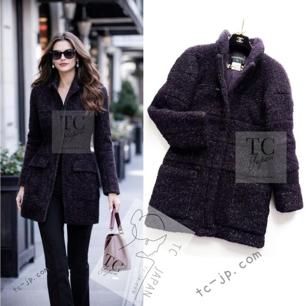 CHANEL（シャネル） コート ボルドーワイン ダークパープル アルパカ