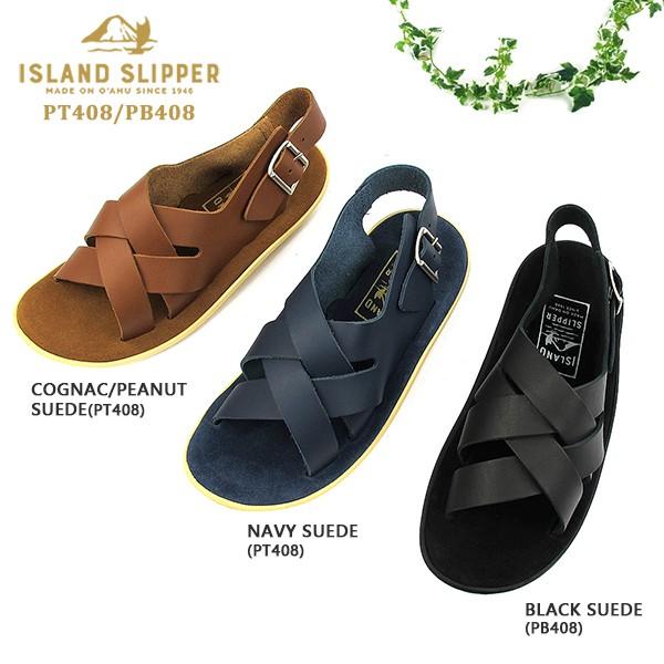 ハワイ アイランドスリッパ】レザーサンダル 黒 T950 ISLAND SLIPPER