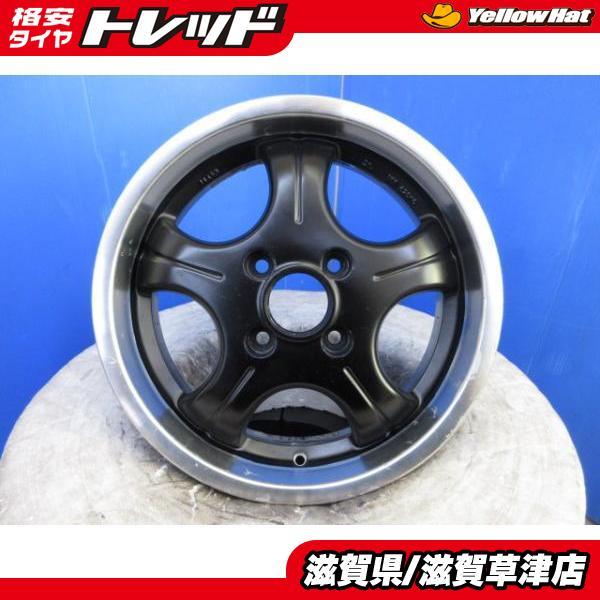 軽 軽自動車 軽用 4本 深リム 黒 14インチ 5J +45 4H 4穴 PCD 100