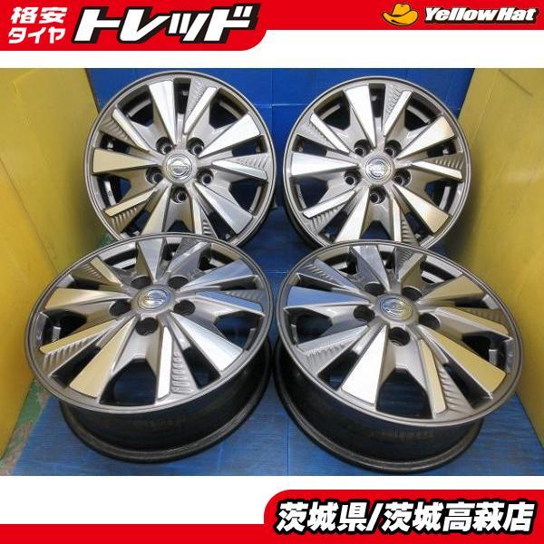 送料無料 中古アルミホイール 4本セット 日産 セレナ純正 5.5J-15 +45