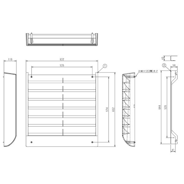 ダイキン（DAIKIN） KPW5H160 業務用エアコン 風向調整板 部材