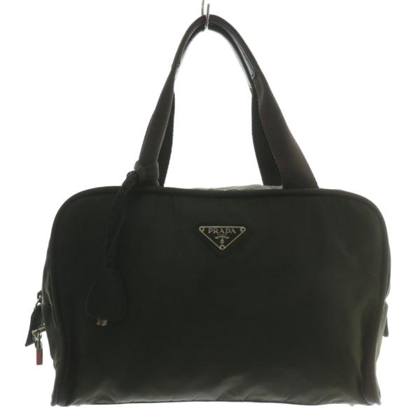 PRADA（プラダ） ハンドバッグ ナイロン 内側総柄 三角ロゴプレート 緑