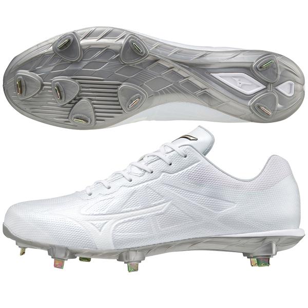 MIZUNO（ミズノ） 28.5/29.0 白スパイク 野球 最軽量 樹脂底 金具 埋込