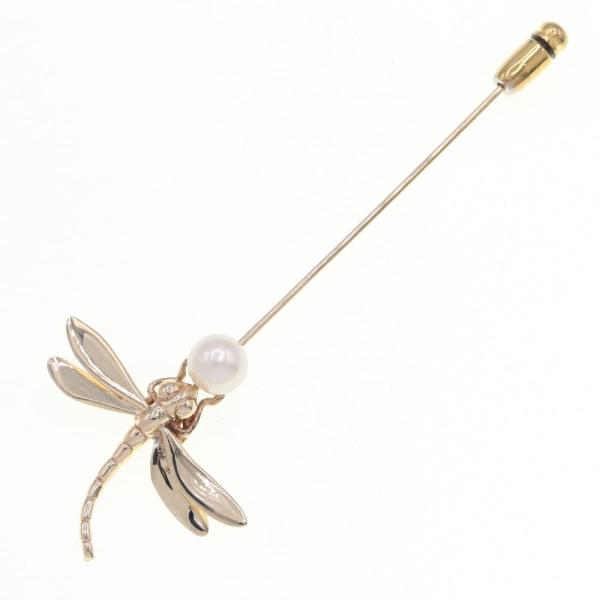 MIKIMOTO（ミキモト） ブローチ パール とんぼモチーフ K18 YG 中古