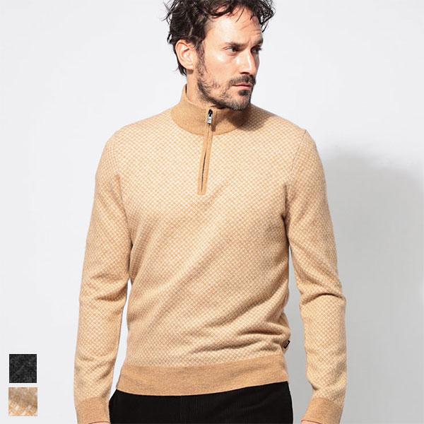 HUGO BOSS（ヒューゴ・ボス） ウール混 モックネック ハーフジップ