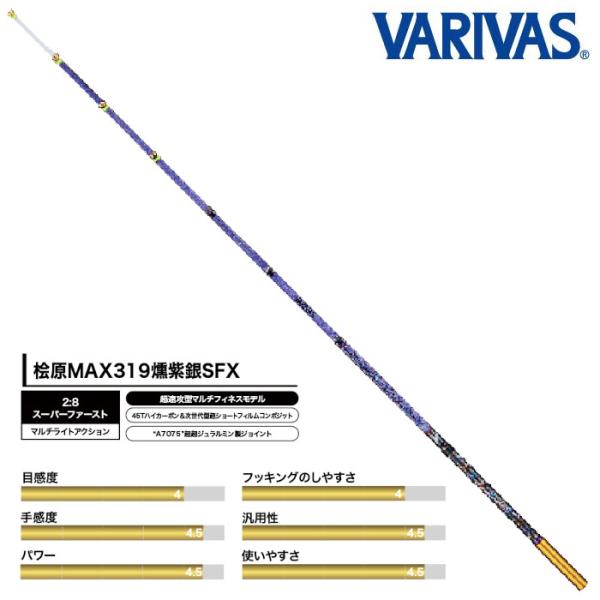 VARIVAS（バリバス） 公魚工房 ワカサギ穂先 桧原MAX319 燻紫銀