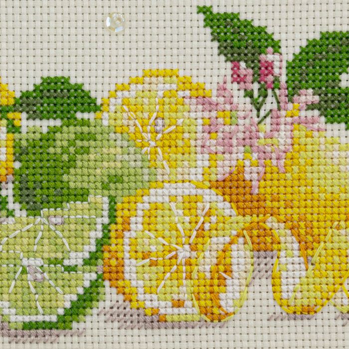 クロスステッチフレーム＜Lemons＞ | リバティ 生地、編み物、刺繍