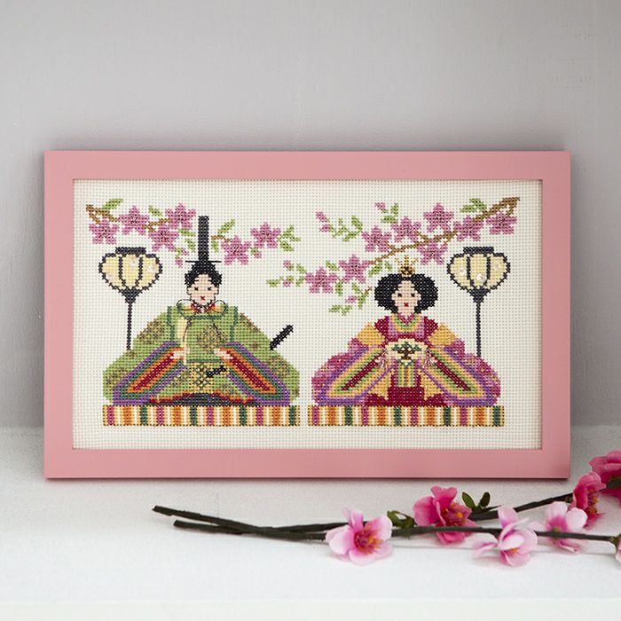 クロスステッチフレーム＜ひな段飾り＞ | リバティ 生地、編み物、刺繍