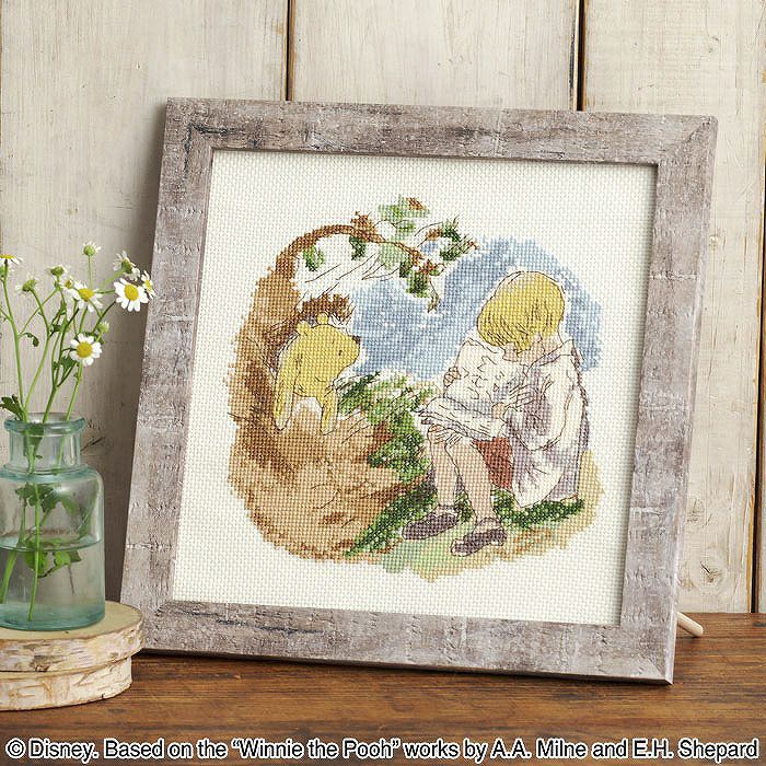 クロスステッチフレーム＜Winnie the Pooh～一緒におはなし