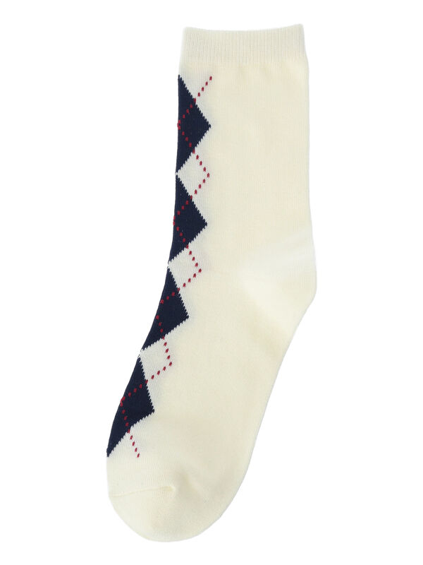 セール】 フロントアーガイルソックス（オフホワイト/グレー/ネイビー