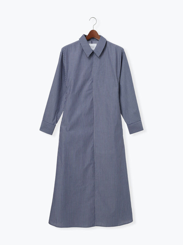 サイドホックフロントジップワンピース（サックスブルー/ブルー