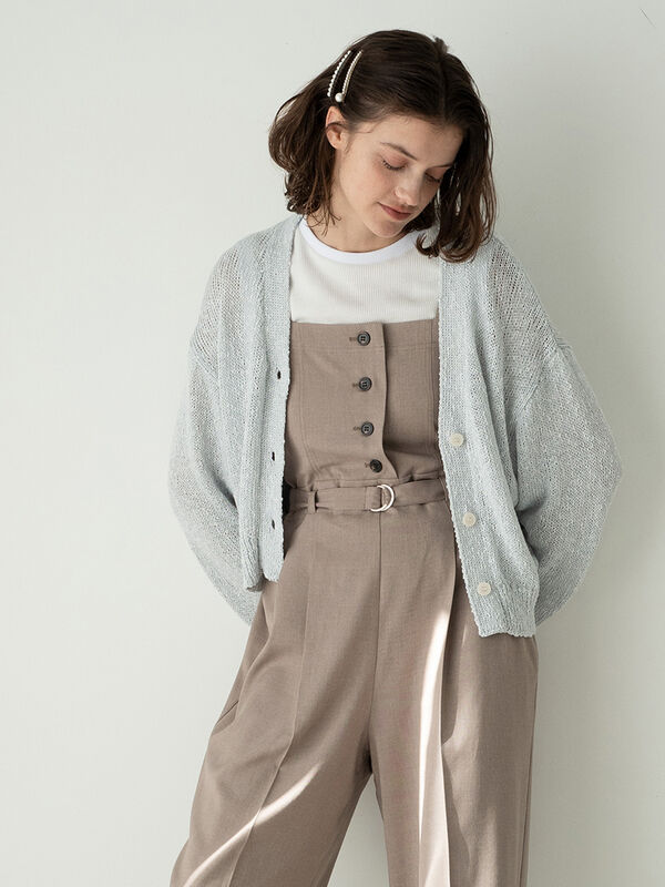 セール】 スラブクロップドVネックカーディガン《2025spring catalog