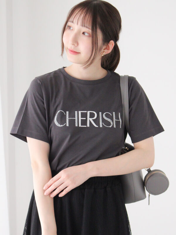 MISS DIOR ラインストーン付きTシャツ MISS DIOR ラインストーン付きT