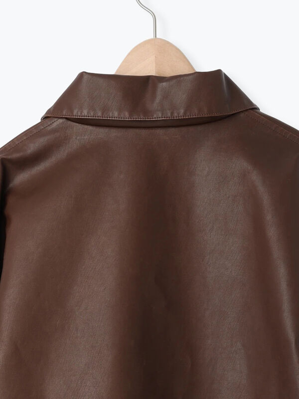 セール】 フェイクレザーブルゾン（ブラック/ブラウン/アウター