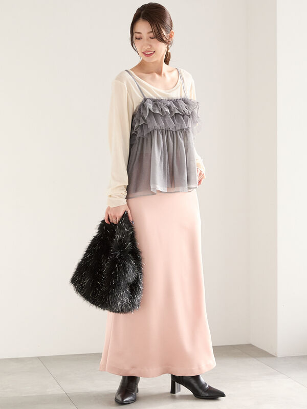 チュール×オーガンジーキャミブラウス（トップス/シャツ・ブラウス