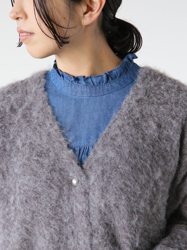 起毛Vネックカーディガン（トップス/カーディガン）【セール