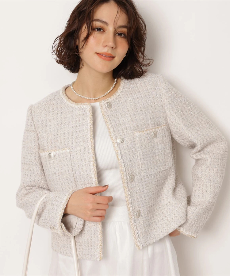 ブレードノーカラーツイードジャケット | ジャケット | Arpege story