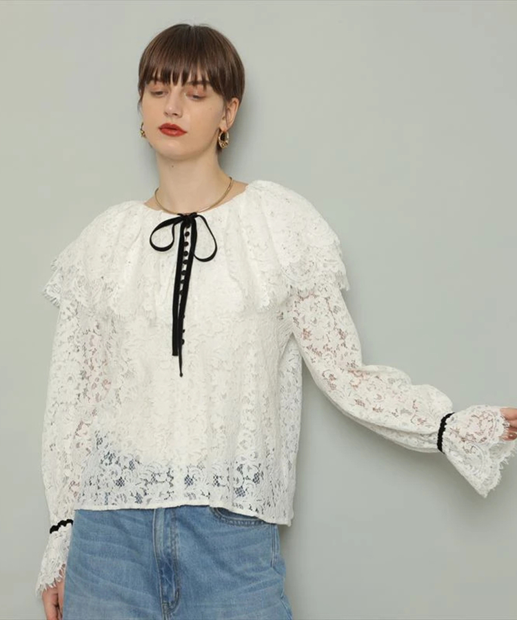 CADUNEカデュネ レースキャミブラウス カデュネ ブラウス ブラック