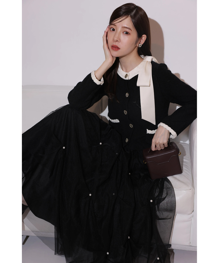 MARIEBELLEコラボ〉Ribbon Knit Jacket | カーデ | Rirandture（リ