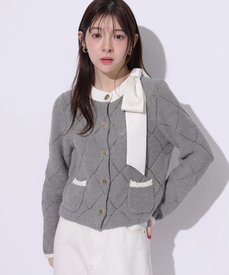 Rirandtureルミネ新宿店限定》〈MARIEBELLEコラボ〉Ribbon Shiny Knit