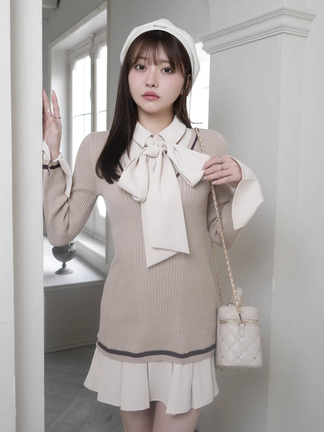 LIP SERVICE（リップサービス）｜ リボンフェザーアンサンブルニット