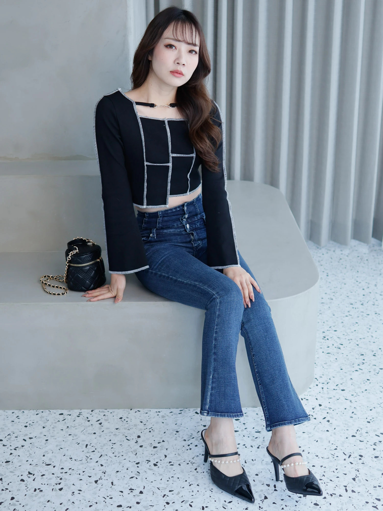 LIP SERVICE（リップサービス）｜ バイカラーロッククロップドトップス