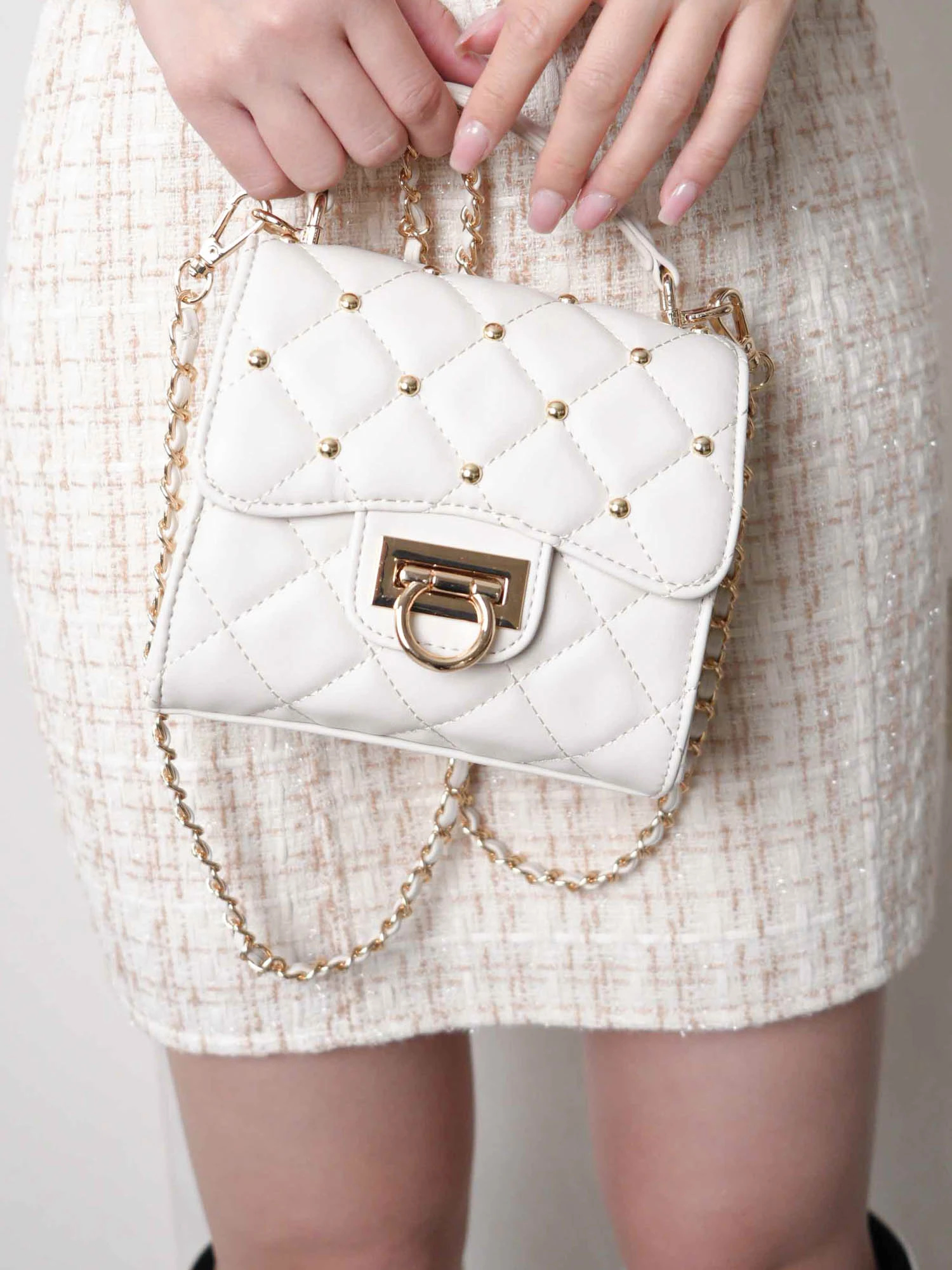 LIP SERVICE（リップサービス）｜ キルティングスタッズミニバッグ