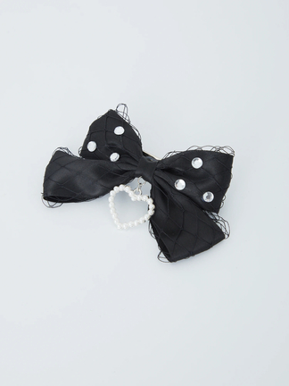 ハートチャームキラキラリボンバレッタ - Ank Rouge(アンクルージュ)の