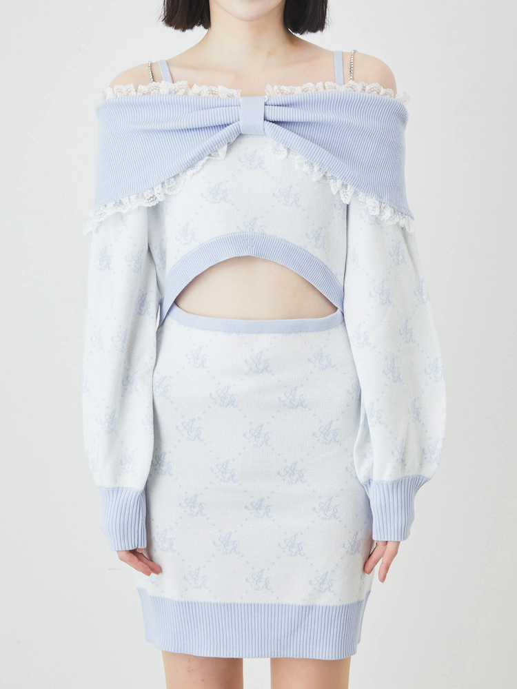 フロント開きモノグラムワンピース - Ank Rouge(アンクルージュ)の