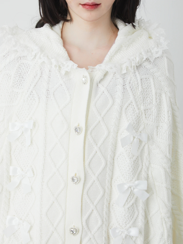 プチリボンケーブルニットポンチョ - Ank Rouge(アンクルージュ)の