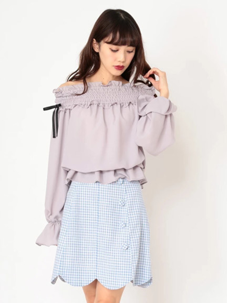 スカラップギンガムSK - Ank Rouge(アンクルージュ)のスカート