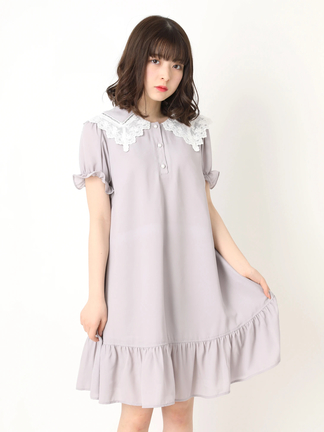 レースカラーAラインワンピース - Ank Rouge(アンクルージュ)の