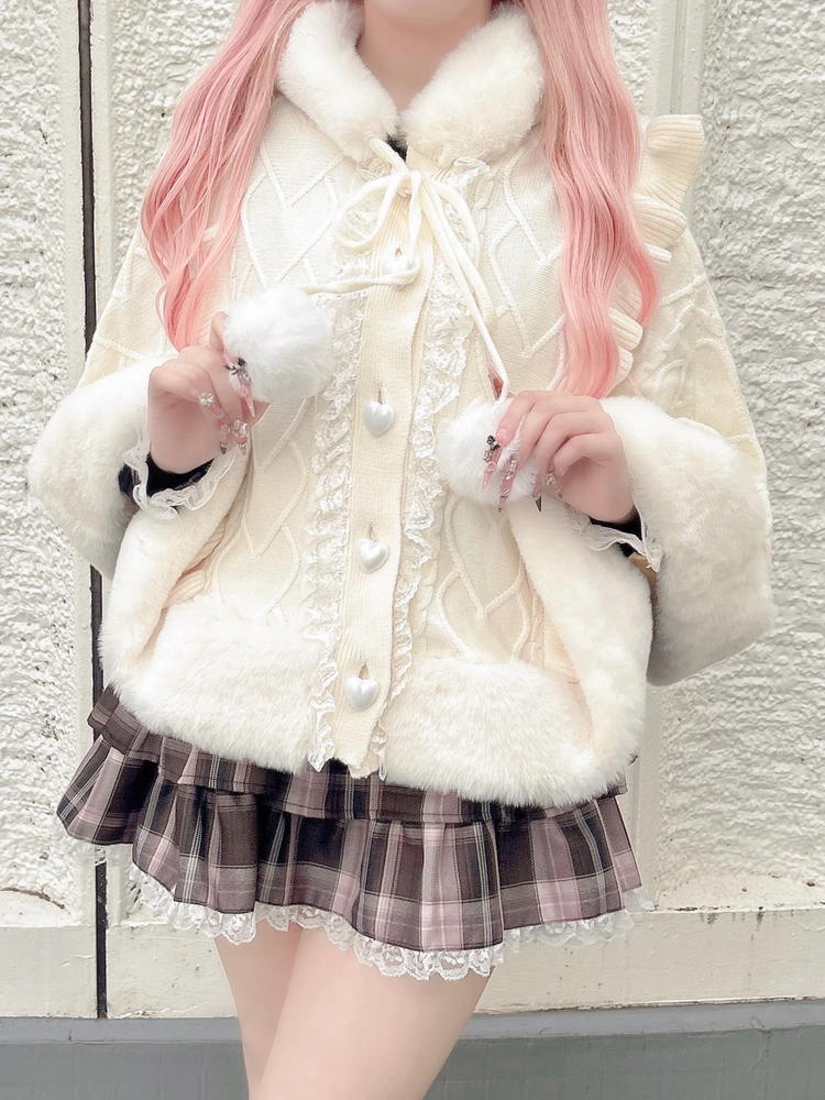 うさちゃんニットポンチョ - Ank Rouge(アンクルージュ)のポンチョ