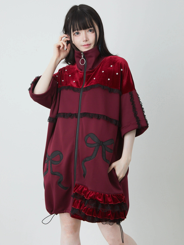 リボン刺しゅうベロアパッチワークPK - Jamie エーエヌケー(ジェイミー