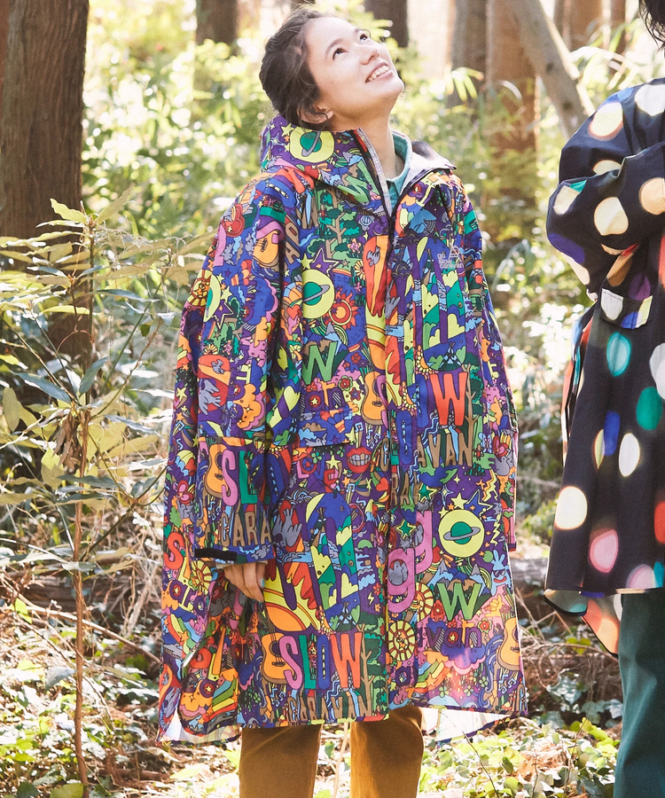 KiU×go slow caravan 】 総柄 NEW STANDARD RAIN PONCHO (MENS/WOMENS