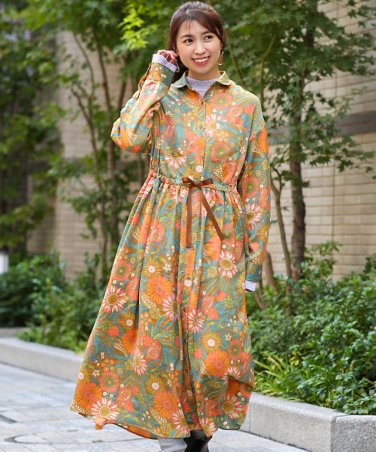 ボタニカルプリントワンピース / ワンピース | エスニックファッション