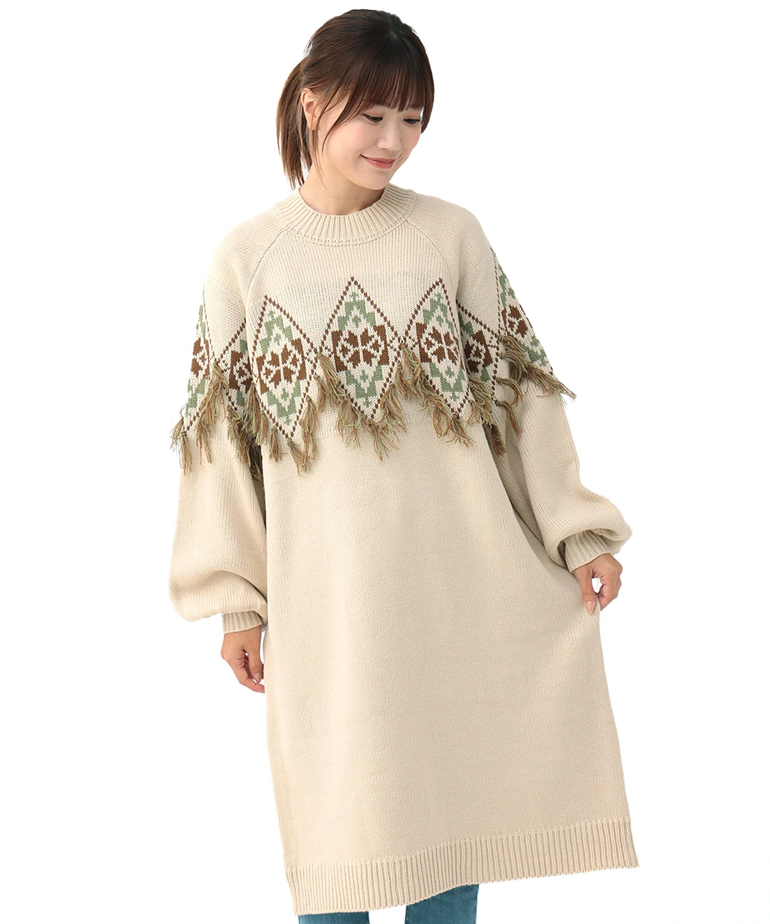 ナバホフリンジニットワンピース 【3月2日(月)15時までの限定価格