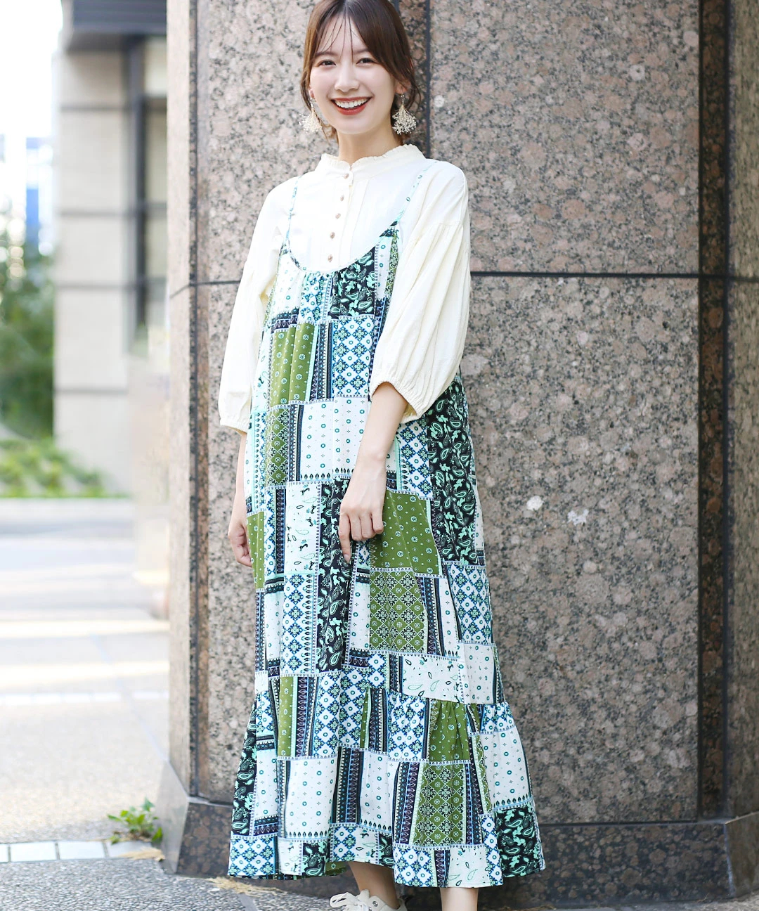 パッチワークプリントワンピース 【3月2日(月)15時までの限定価格