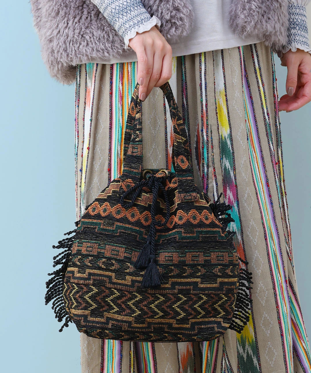 Rico ゴブラン巾着ショルダーバッグ / ショルダーバッグ・ボディバッグ