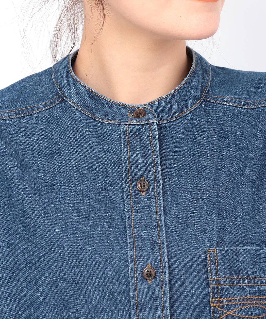 デザインステッチライトデニムワンピース / ワンピース | エスニック