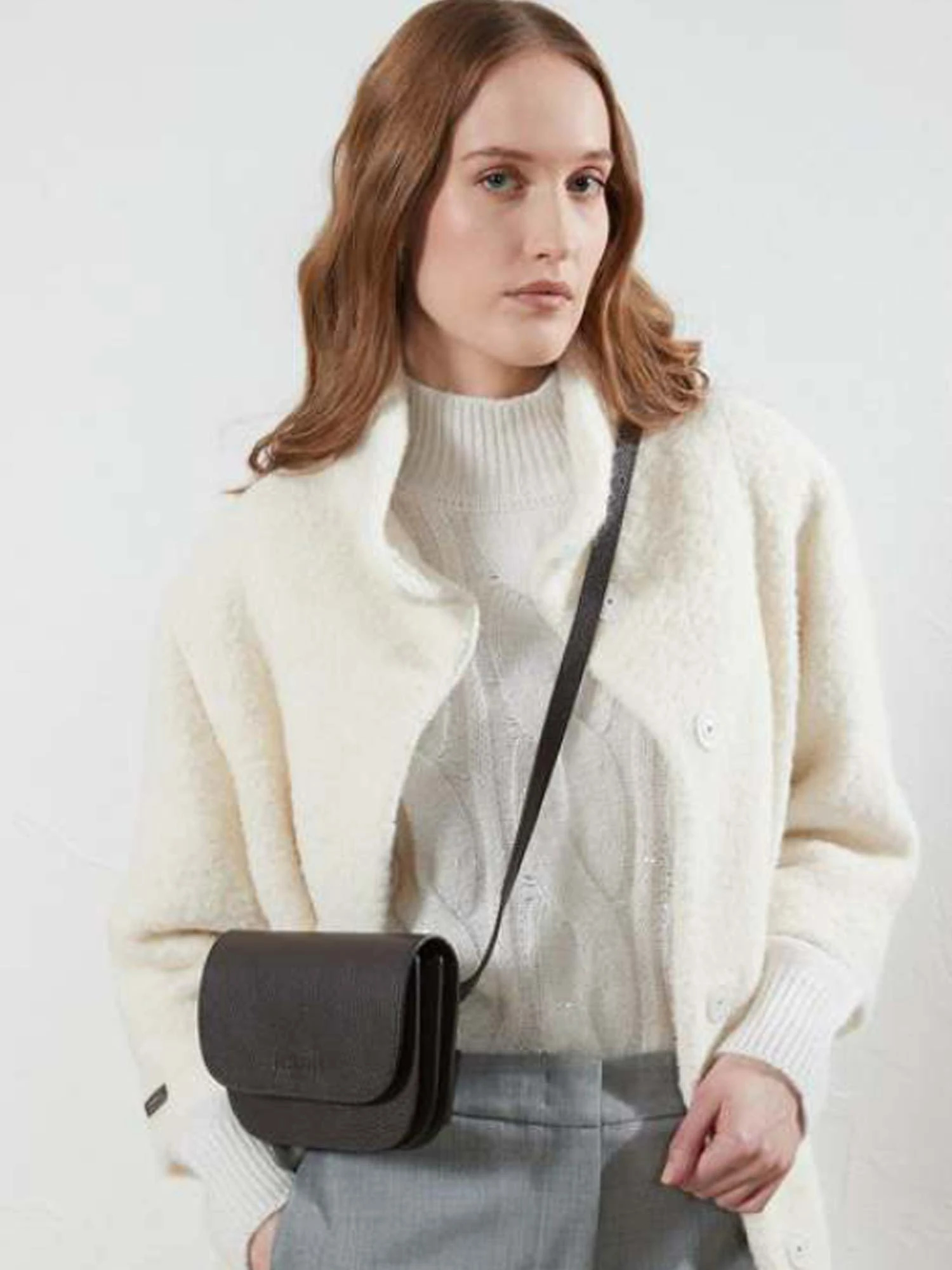 アルパカ混パイルニット七分袖コート / PESERICO（ペセリコ）｜woollen